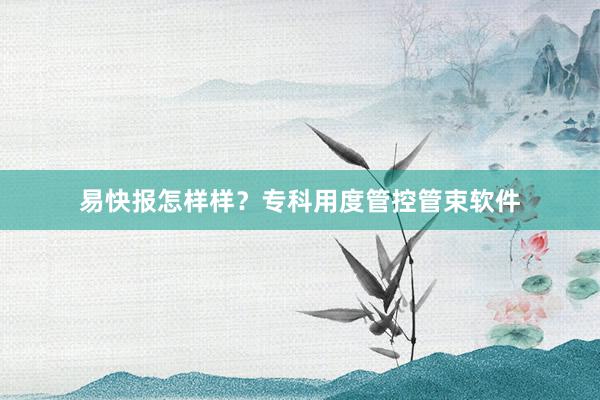 易快报怎样样？专科用度管控管束软件
